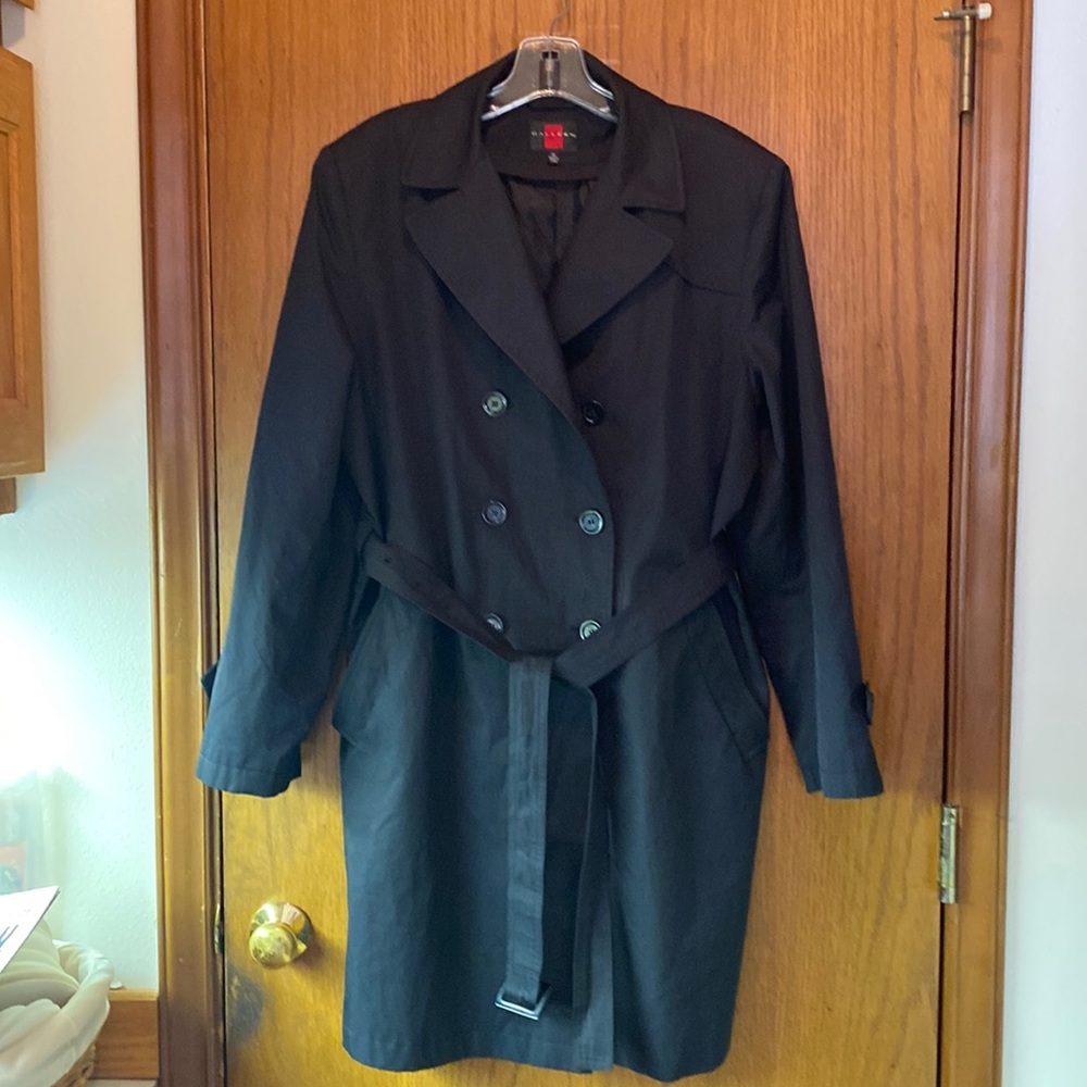 Black outer shell of rain jacket